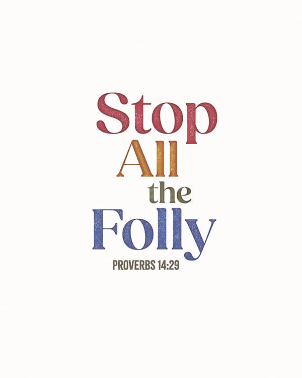 stop all the folly art poster