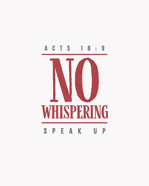 no whispering speak up art poster
