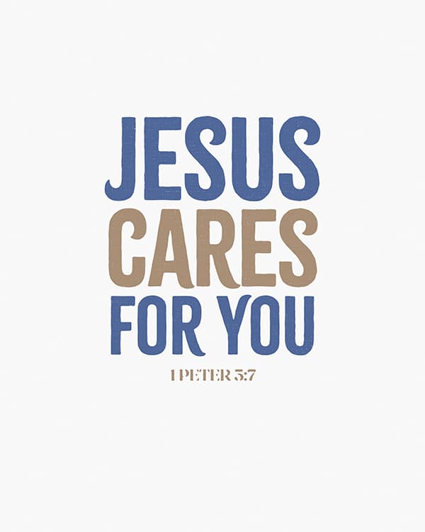 jesus cares for you art poster