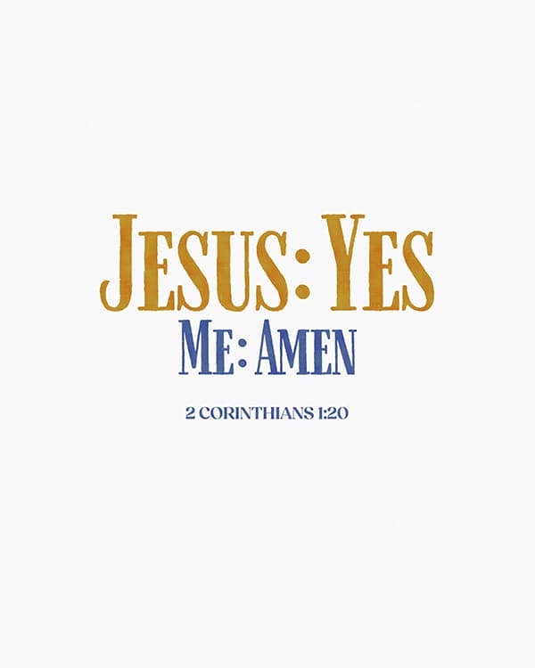 jesus yes me amen art poster