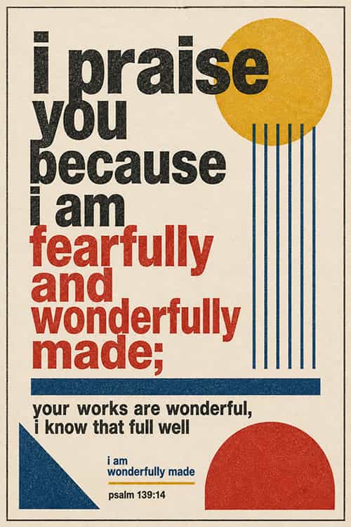 52a i am wonderfully made art poster