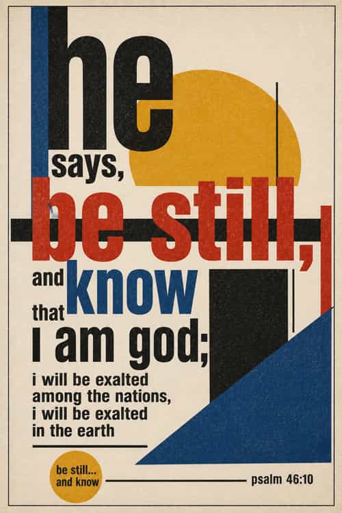 59 be still and know art poster